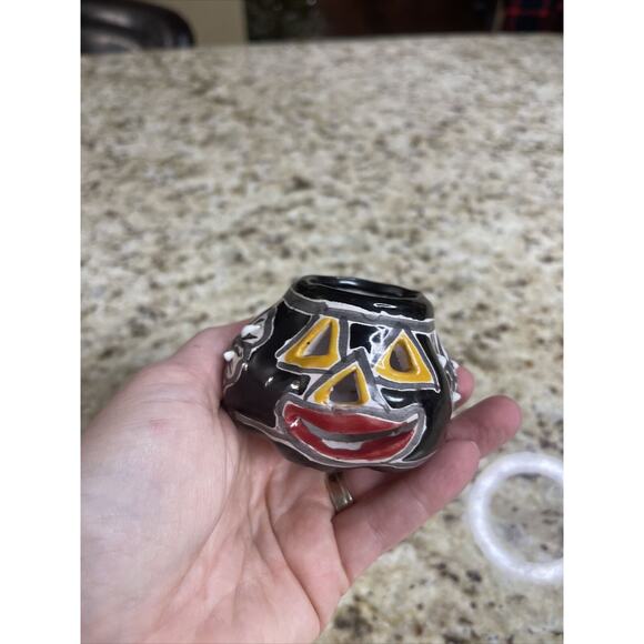 Terra Cotta Hand-Painted Mini Jack O Lantern Pumpkin Figurine - Picture 6 of 11